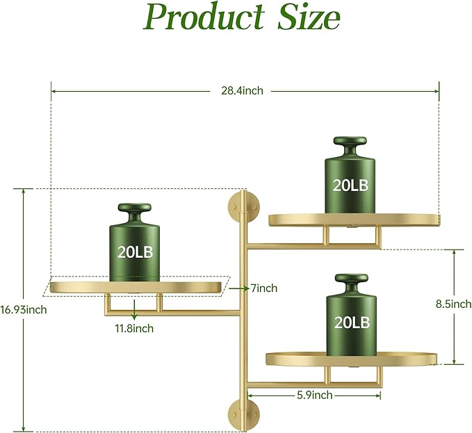 Window Rotating Plant Stand Shelf Indoor Gold Metal Floating Shelves 3-Tier Wall Mount Plant hanger Holders for Wall Planter Modern Home Decor window sill gifts YQSLYSF