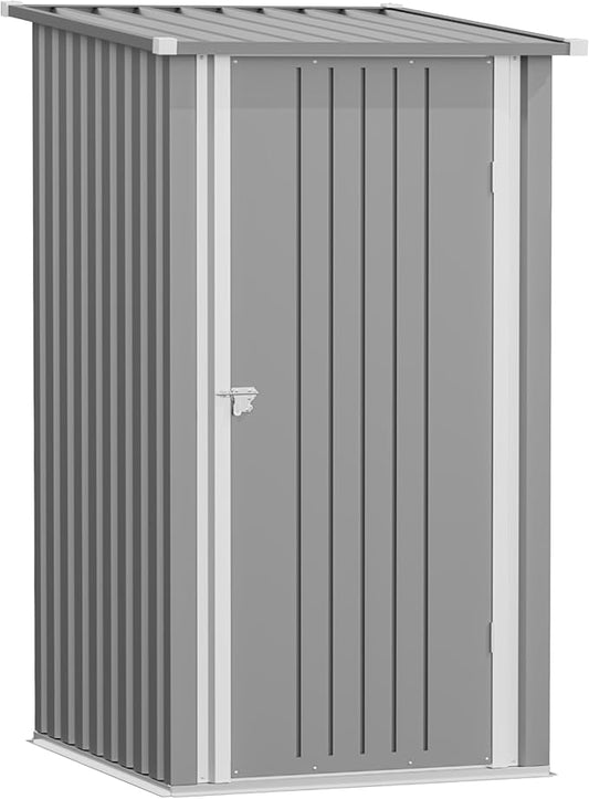 Greesum 3x3FT Outdoor Storage Shed, Small Metal Storaged Sheds with Lockable Doors, Sheds & Outdoor Storage for Backyard, Pool and Garden, Gray BuynowfromGreesum