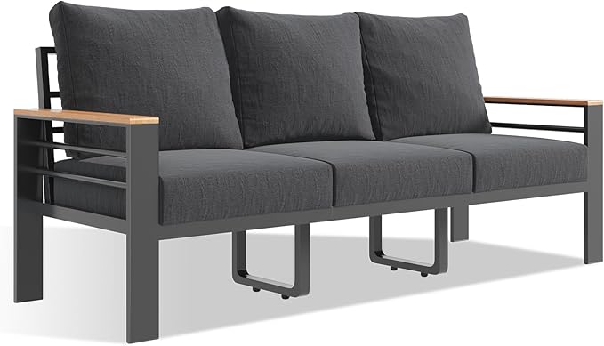 Aoxun Aluminum Patio Furniture Set 3 Seats, Oversized Outdoor Sectional for Porch, Balcony, Deck Aoxun