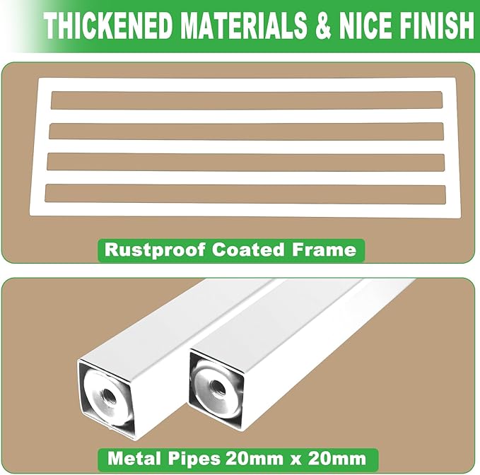 2 Pack Metal Plant Stand Outdoor Plant Shelf Indoor,1 Tier Heavy Duty Plant Stands for Multiple Plants,26" L x 10.12" H x 8.75" W,White Dipion