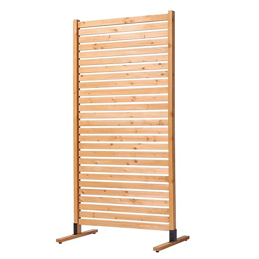 VEVOR Wooden Privacy Screen,36" W x 73" H Outdoor Privacy Screen, Freestanding Wood Privacy Panel with Stand,Outdoor Divider for Balcony Patio Lawn Garden VEVOR