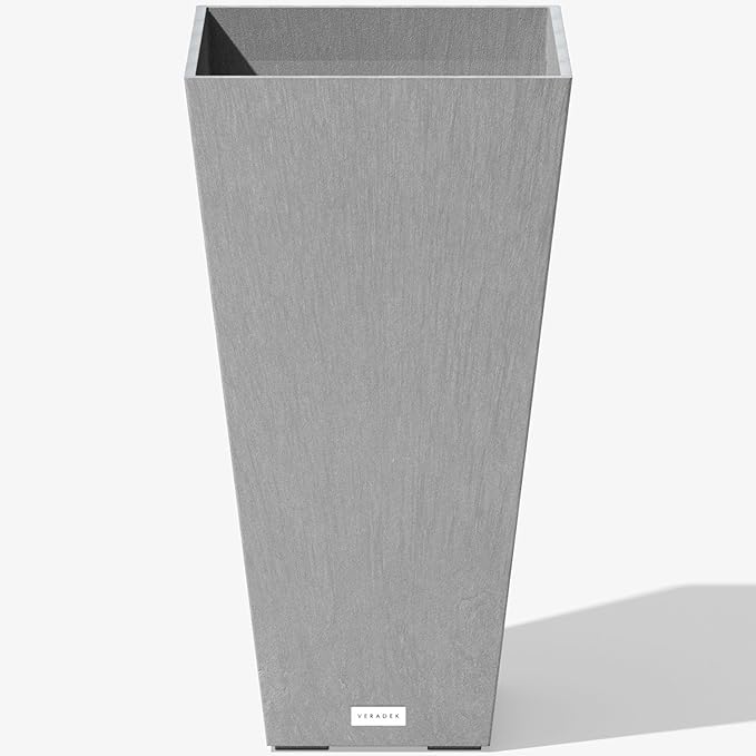 Veradek V-Resin Indoor/Outdoor Taper Planter (30 inch, Grey) VeradekOutdoor