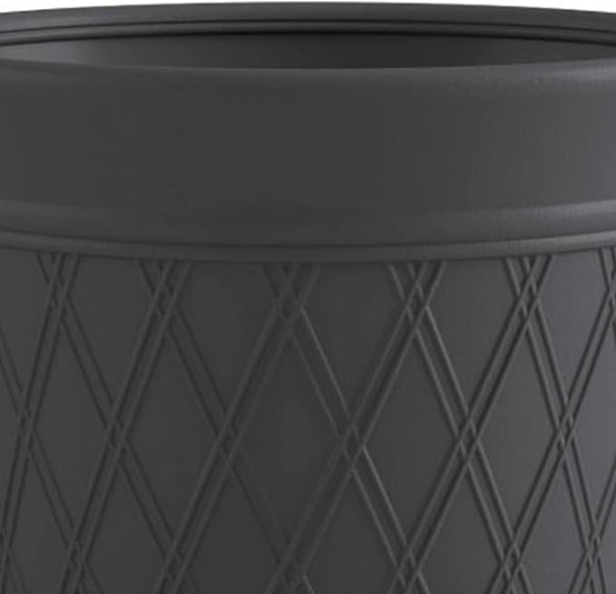 Suncast Lattice Hose Pot for Outdoor Garden Storage, Peppercorn - Holds 300 ft Expandable or 50 ft Standard 5/8" Vinyl Hoses, Resin Hideaway Organizer with Drainage and Water Supply Port Suncast