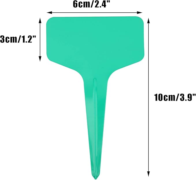 Green Plant labels,100 Pcs 6 x10cm Plastic Plant T-Type Tags Nursery Garden Labels KINGLAKE