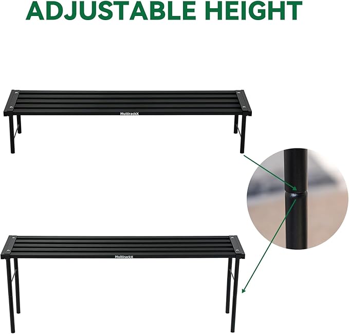 Metal Plant Stand, Rust-proof Aluminum Flower Pot Stand, Heavy Duty Planter Display Shelving for Patio Balcony Garden Living Room Decorative (Black, 35.4 Inch) Rootora