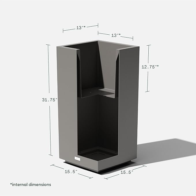 Veradek Block Series Pedestal Planter - Tall Planter for Indoor or Outdoor Front Porch | All-Weather Use with Removable Insert Bucket | Modern Décor for Flowers, Tall Trees, Faux Plants VeradekOutdoor