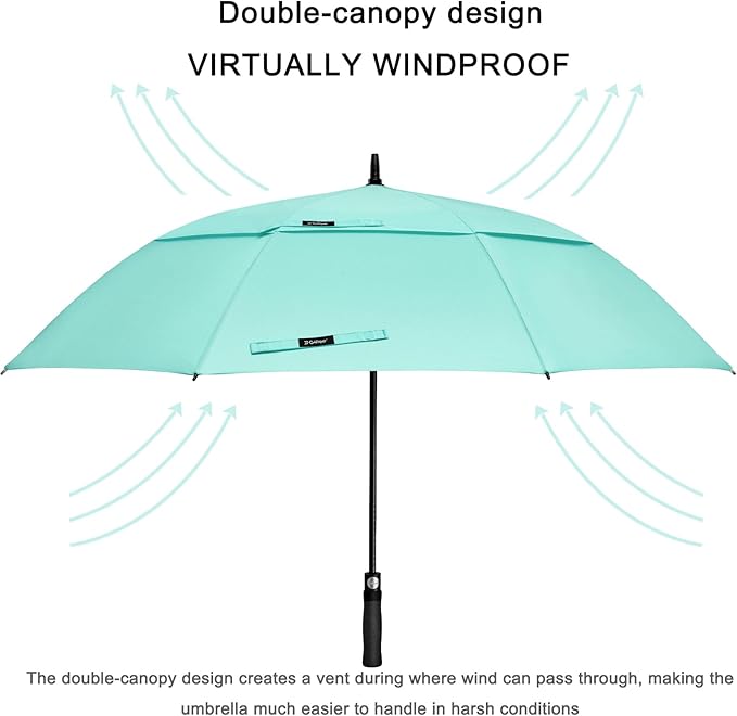 G4Free 47/54/62/68/72 Inch Automatic Open Golf Umbrella Oversize Extra Large Double Canopy Vented Windproof Waterproof Stick Umbrellas G4Free