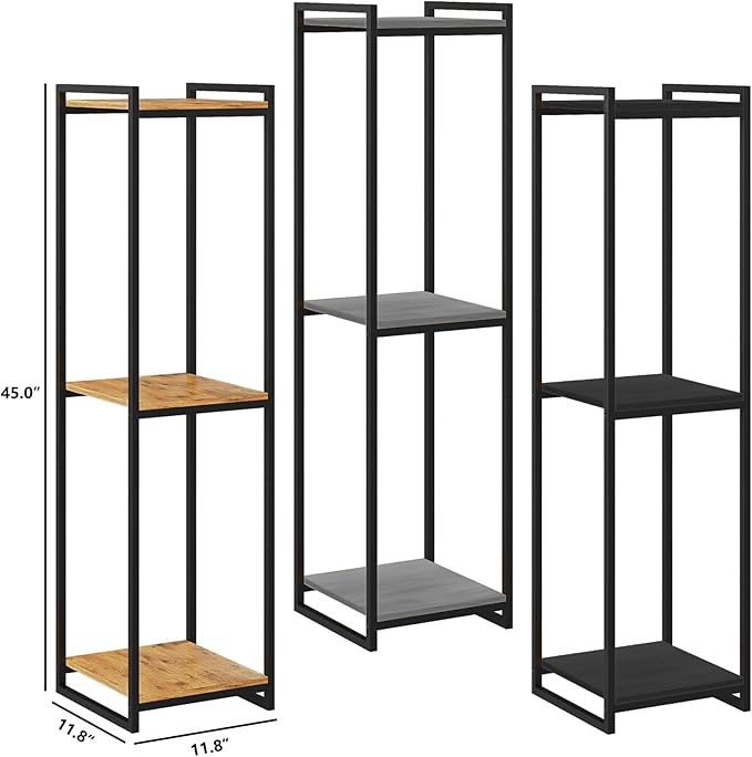 3-Tier Plant Stand Indoor, 45" Tall Modern Plant Shelf Corner Flower Pot Holder Organizer for Living Room Balcony Garden, Rustic Brown yeavs