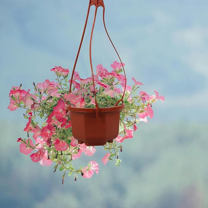 YARNOW 10 Pack Plastic Hanging Planters with Drainage Holes & Chains, 3.5 Inch Hanging Pots for Plants Indoor Balcony Garden Patio YARNOW