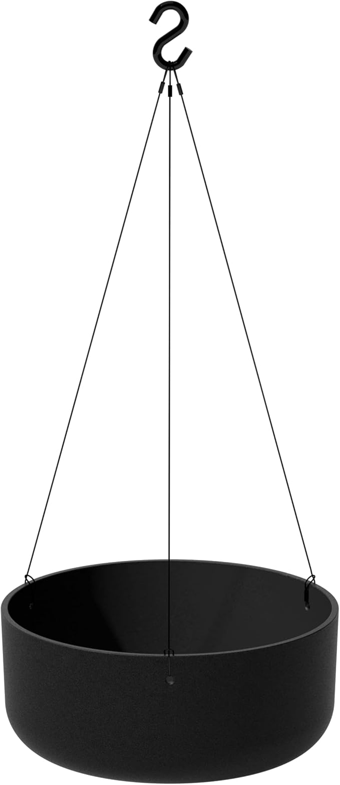 Veradek Mason Series Hanging Kona Planter - Round Planter for Outdoor Balcony/Patio | Made from Plastic-Stone Composite with Hanging Attachment | Modern Décor for, Flowers, Succulents, Small Plants VeradekOutdoor