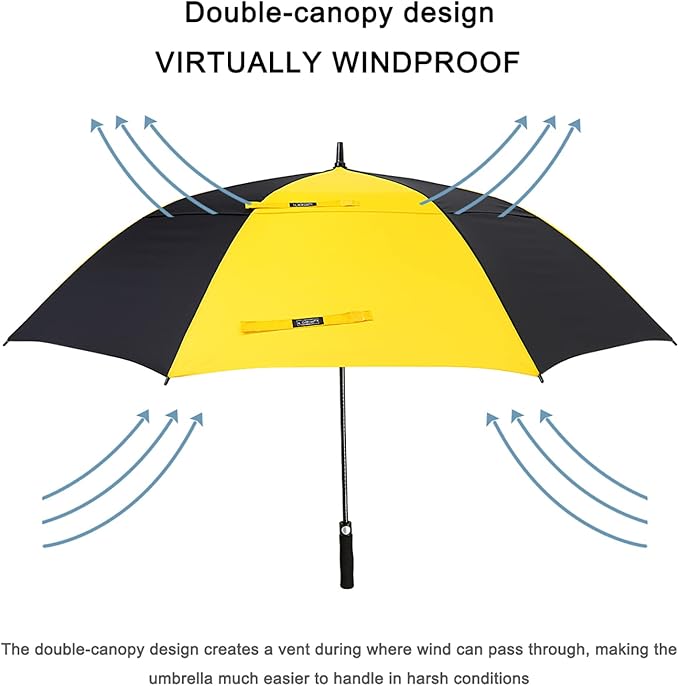 G4Free 47/54/62/68/72 Inch Automatic Open Golf Umbrella Oversize Extra Large Double Canopy Vented Windproof Waterproof Stick Umbrellas G4Free