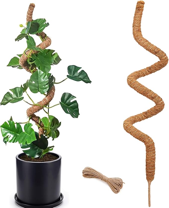 Moss Pole for Plants Monstera, 59 Inch Tall Bendable Moss Poles for Climbing Plants Indoor, Large Handmade Plant Pole Sticks, Coco Coir Plant Support Stakes for Potted Plants, Pothos Soupiar