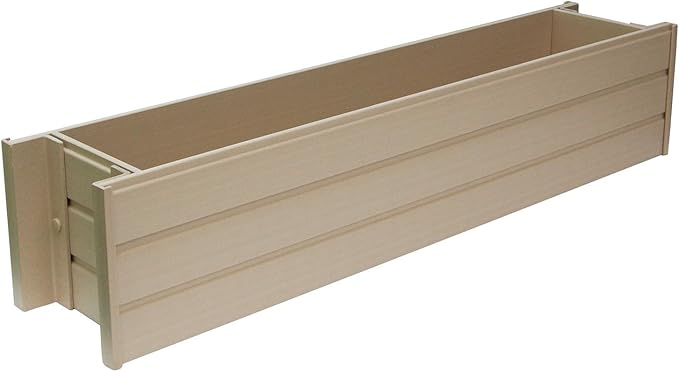 New Age Garden EPWB103-R30 ecoFLEX Rectangular Flower or Herb Window Box, 30" Wide, Tan NewAgePet