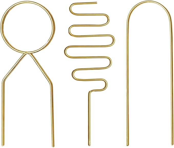 Small Metal Trellis for Potted Plants, 3 Pcs Gold Trellis for Climbing Plants Indoor, Plant Support Stake Mini House Plant Trellis for Hoya, Flower, Pothos, Monstera Yowlieu