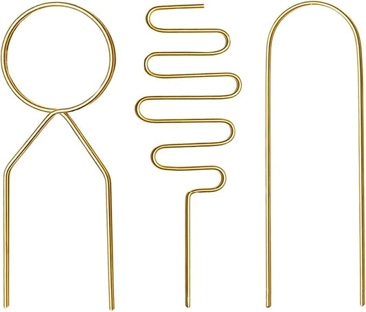 Small Metal Trellis for Potted Plants, 3 Pcs Gold Trellis for Climbing Plants Indoor, Plant Support Stake Mini House Plant Trellis for Hoya, Flower, Pothos, Monstera Yowlieu