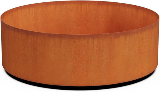 PLANTERCRAFT Corten Steel Metal Planter Box, Round Sizes, Modern Garden Steel planters for Commercial and Residential Outdoor Use. Plantercraft