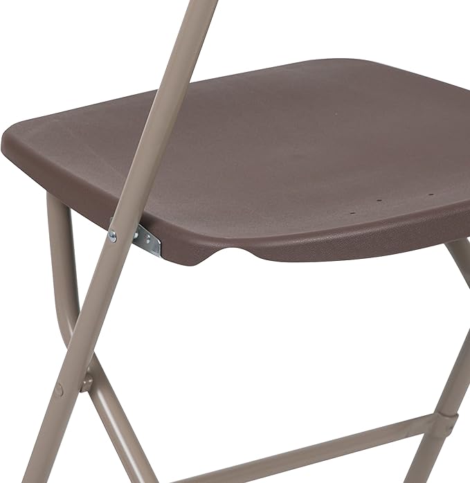 Flash Furniture Hercules Series Plastic Folding Chair - Brown - 4 Pack 650LB Weight Capacity Comfortable Event Chair-Lightweight Folding Chair FlashFurniture