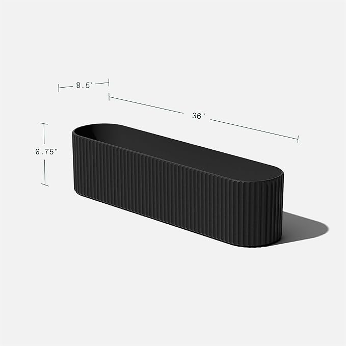 Veradek Demi Series Window Box Planter - Long Planter Box for Windowsill/Balcony | Durable Plastic-Stone Composite Material | Modern Décor for Flowers/Herbs VeradekOutdoor