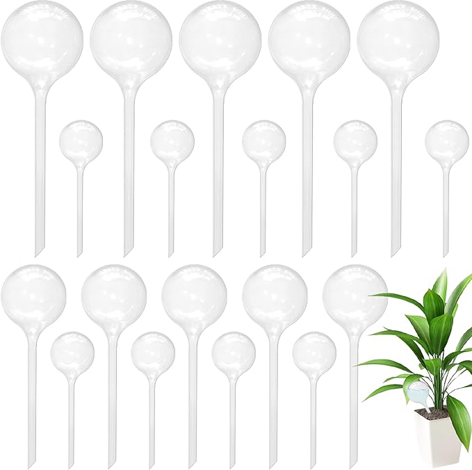 20 PCS Clear Plant Watering Globes,Plastic Watering Bulbs,Self Watering Planter,Flower Automatic Watering Device for Plants Indoor,Outdoor,Flowerpot,Home Garden(Large,Medium,Small) Jgalnim