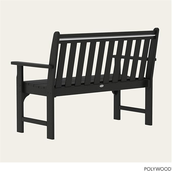 POLYWOOD GNB48BL Vineyard 48" Bench, Black POLYWOOD