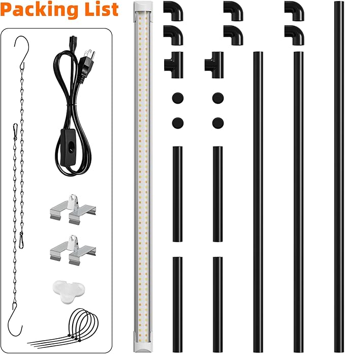 Bstrip Grow Light Stand, 2ft 24W Grow Light for Indoor Growing, Full Spectrum LED Plant Light for Seed Starting, Height Adjustable, Large 29.5" L x 18.3" W x 26.0" H Bstrip