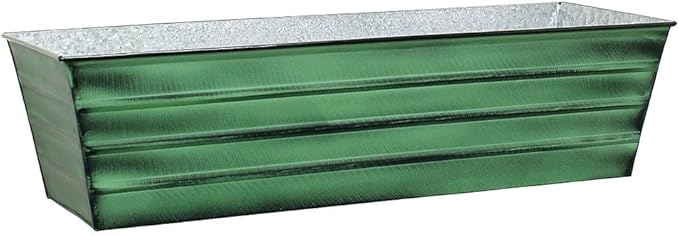 Achla Designs Galvanized Window Flower Box Planter-Green-Large (35.5" L x 11" W x 9.5" D) ACHLADesignsHomeGarden