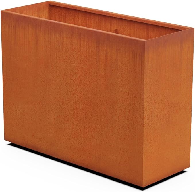Plantercraft Large Rectangular Planters for Outdoor Plants | 48x18x36 Corten Steel Planter | Extra Large Outdoor Planter Box for Patios and Gardens | Fully Assembled Metal Planter Rectangle Plantercraft