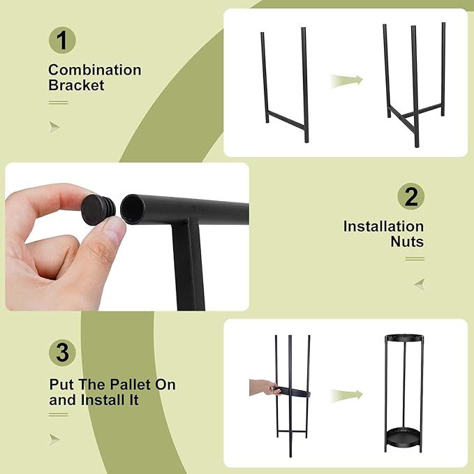 Plant Stand Indoor Outdoor, 2 Tier 24" Tall Black Flower Pot Plant Stands, Heavy Duty Metal Plants Shelf, Rustproof Iron Multiple Plant Round Supports Rack for Planter Corners Garden Balcony Patios Rootora