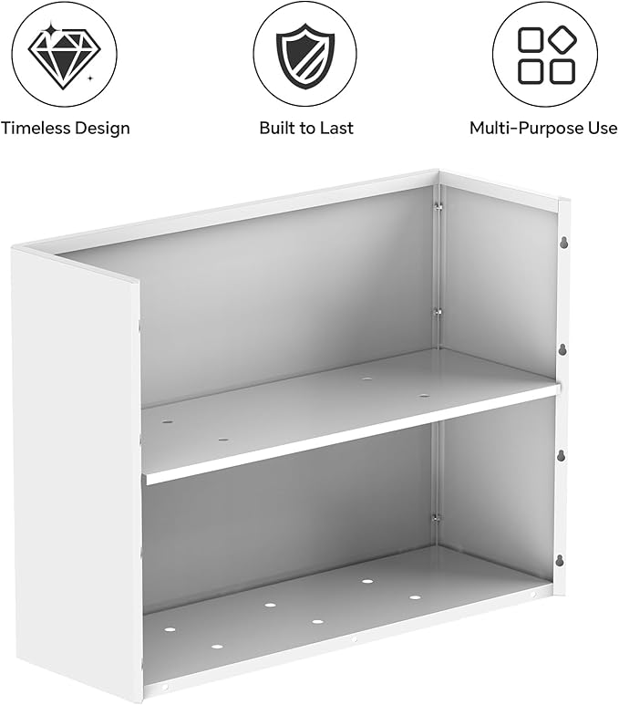 Heavy-Duty Galvanized Steel Planter with Removable Insert Shelf & 4 Drainage Holes - 32x12x24 Inches Large Size Outdoor/Indoor Garden Pot, White Ganeekiron