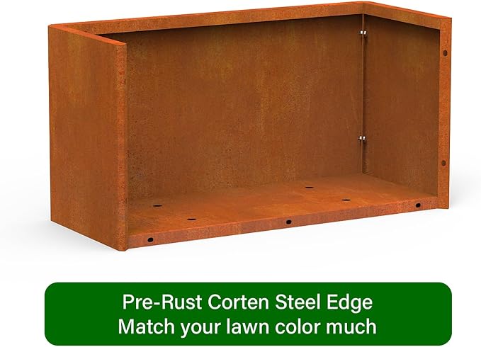 Co rten Steel Planter 36X15X15 inch Large Rectangular Planter Box Rustic Style Flower Box for Porch, Patio, Garden, Commercial Décor, Rusty Ganeekiron