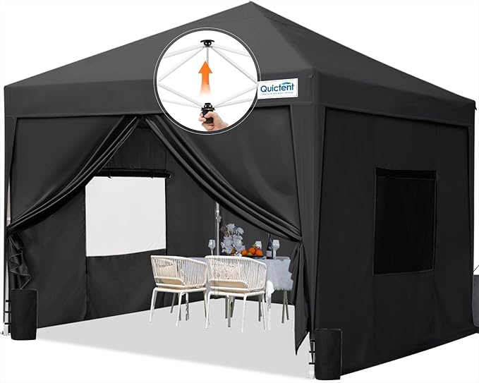 Quictent Privacy 10x10 Pop up Canopy Tent with Sidewalls and Roll-up Ventilated Windows, One Person Easy Setup, Outdoor Commercial Gazebo Shelter Enclosed Waterproof, Bonus 4 Sandbags QUICTENT