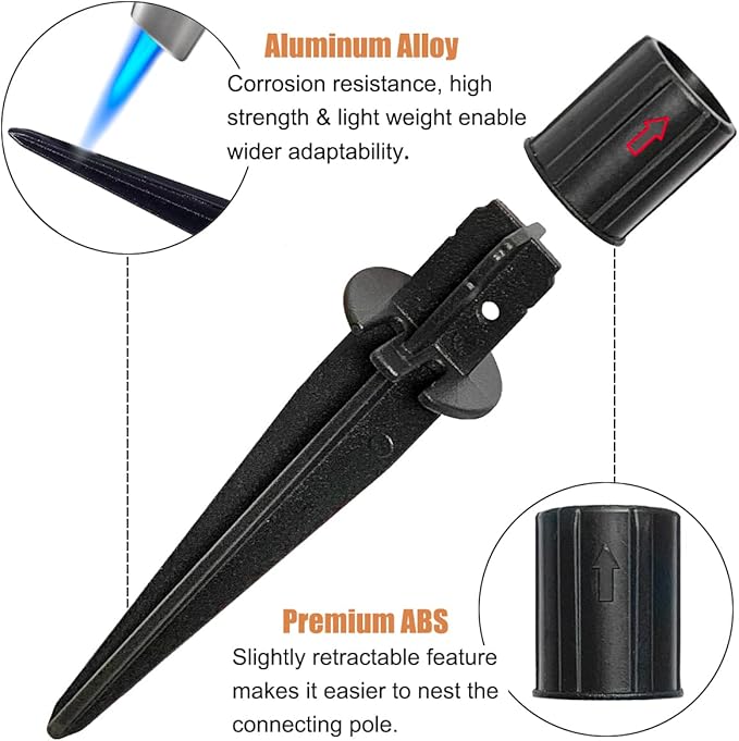 Metal Stakes Solar Lights Replacement Spike - Outdoor Ground Stake for Backyard Garden Lights Landscape Yard Pathway Patio Lamps Pole (Metal-12 Pack)- 0.78x5.36 inches Pluxen