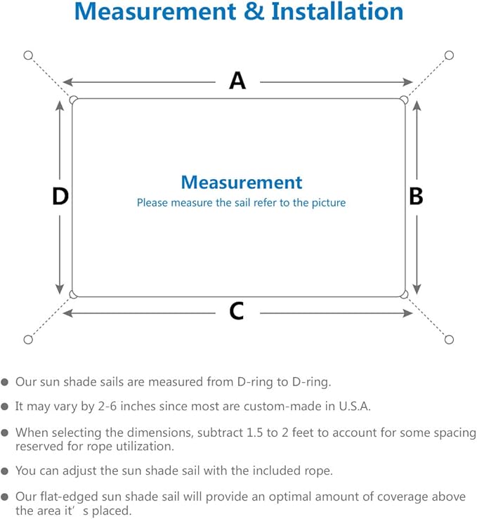 Eden's Decor Straight Flat-Edged Sun Shade Sail Rectangular 16' x 21' Grey UV-Blocking Outdoor Canopy Fabric Cloth Awning for Pergola Patio Garden Backyard Custom Size EdensDecorInc