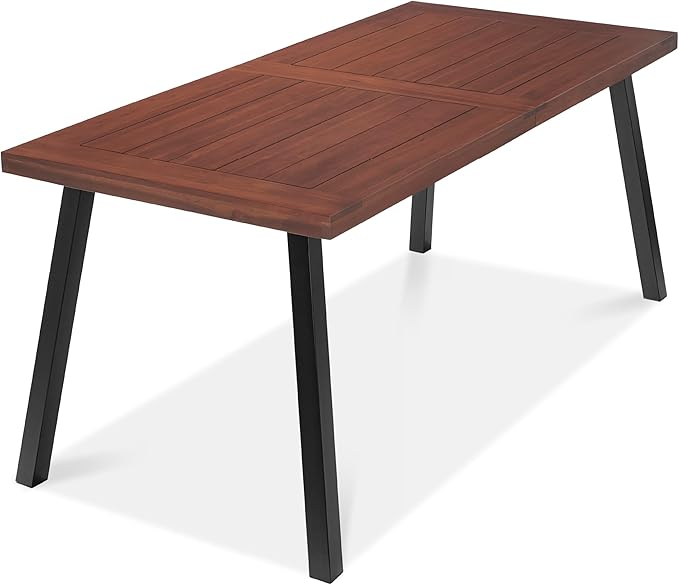 Best Choice Products 6-Person Indoor Outdoor Acacia Wood Dining Table, Picnic Table w/Powder-Coated Steel, 350 Pound Capacity Legs - Walnut Brown BestChoiceProducts