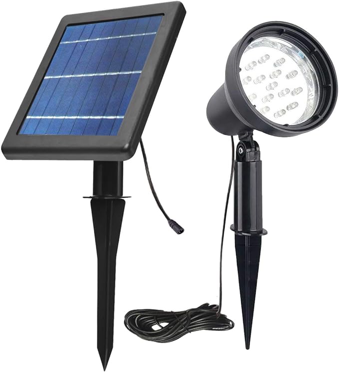 SUNLONG Solar Spotlights Outdoor Waterproof Bright Solar Wall Light Led Security Flood Light Solar Powered for Flag Patio Front Door Driveways-Automatically Activates at Dusk to Dawn (White) MakeYournightBrightandWarm