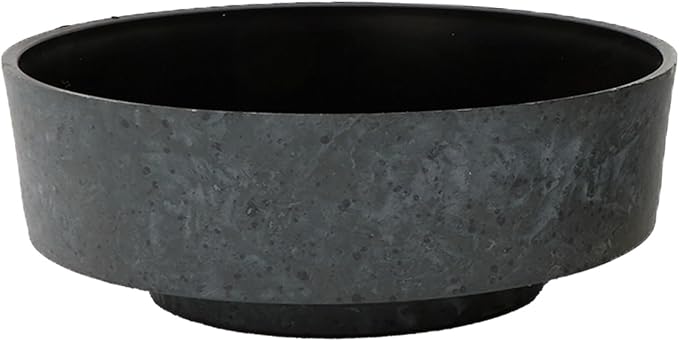 The HC Companies 6 Inch Round Plastic Succulent Capri Bowl 6"x6"x2.25" in Faux Concrete Color TheHCCompanies
