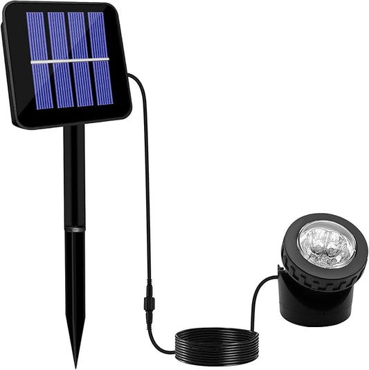 Solar Spot Lights Outdoor, LED Waterproof Pond Light Solar Spotlight Underwater Light Security Lighting Dark Sensing Auto On/Off Adjustable Lighting Angle, for Outdoor Lawn Fish Tank Pool (1 Pack) VEEKINavigation