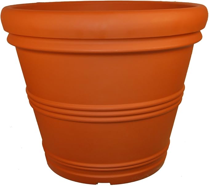 Tusco Products RR135TC Classic Rolled Rim Garden Planter, 13.5", Terra Cotta TuscoProducts