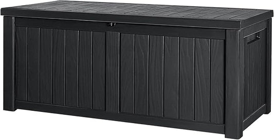 Devoko 120 Gallon Resin Deck Box Waterproof Indoor Outdoor Storage Box Lockable Large Storage Container for Patio Furniture Cushions and Garden Tools DEVOKO