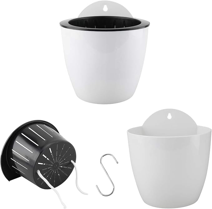 Homend 7 Pack Self Watering Hanging Planters, L Size, Suitable for Indoor or Outdoor Use, Durable and Great for Gifting DasMarine