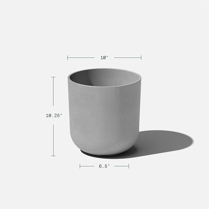 Veradek Round Lima Plastic Planter Pots for Indoor/Outdoor Garden Use, Gray, Suitable for Small to Large Succulent Plants, Flowers, Modern Interior Plants VeradekOutdoor