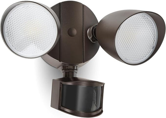 LUTEC 32W 3500 Lumen LED Security Lights Motion Sensor Light Outdoor, 5000K Daylight, IP65 Waterproof, Dusk to Dawn, Motion Detector Flood Light for Garage, Yard, Porch-Brown LUTEC