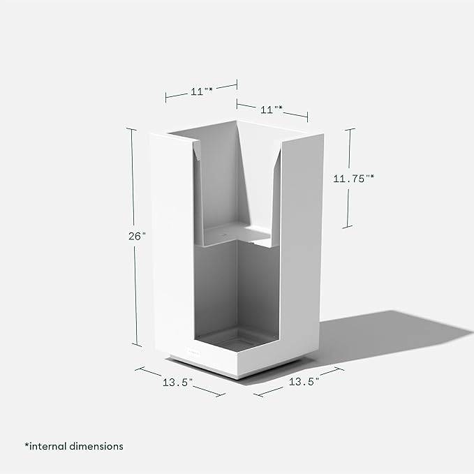 Veradek Block Series Pedestal Planter - Tall Planter for Indoor or Outdoor Front Porch | All-Weather Use with Removable Insert Bucket | Modern Décor for Flowers, Tall Trees, Faux Plants VeradekOutdoor