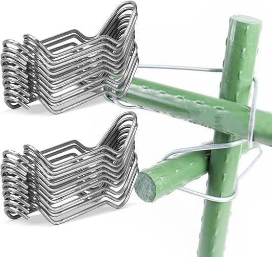 20PCS Galvanized Steel Garden Support Stakes - 4/5 Inch, 20mm, Climbing Vine Trellis Clips for Tomato, Cucumber, Eggplant, Vegetable Makiwork