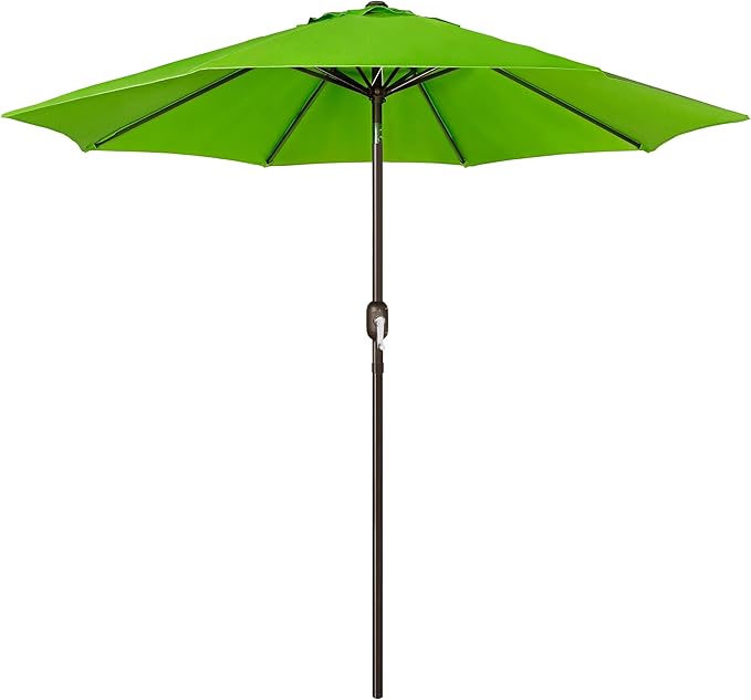 Blissun 9' Outdoor Patio Umbrella, Outdoor Table Umbrella, Yard Umbrella, Market Umbrella with 8 Sturdy Ribs, Push Button Tilt and Crank Blissun