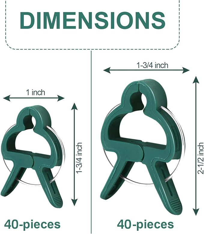 80 Pcs Plant Support Clips,Flower and Vine,Garden Tomato Plant Support Clips for Supporting Stems,Vines Grow Upright Climbing,Tool for Straightening,Tomato Cage,Trellis. 2 Sizes in one Pack Yinghezu