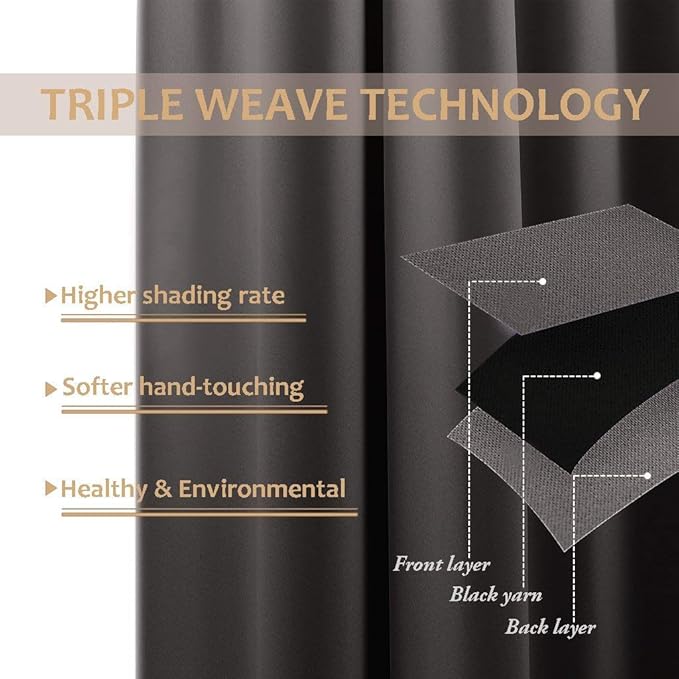 NICETOWN Outdoor Curtain for Patio Waterproof Extra Wide 100", Blackout Vertical Blinds Thermal Insulated Stainless Steer Grommet Indoor Outdoor Divider for Public Space, Grey, 1 Piece, 84" L NICETOWN