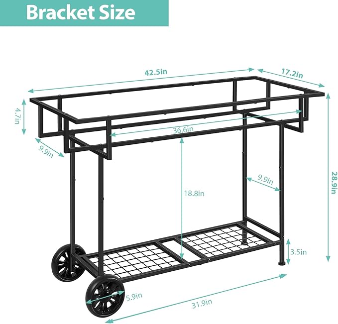 YBING Elevated Garden Bed with Wheels Outdoor 42x17x30in Elevated Raised Planter Box Stand 6 Pocket Herb Garden Planter with Storage Shelf for Balcony Patio, Red YBING