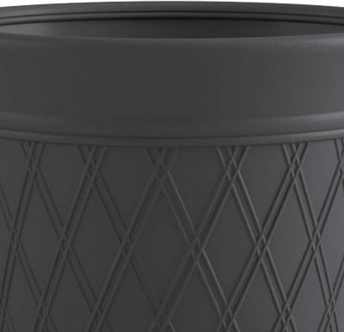 Suncast 8 Pack 14" x 12" Round Resin Decorative Weatherproof Outdoor Hideaway Standard Garden Hose Storage Pot with Drainage Holes, Gray Suncast