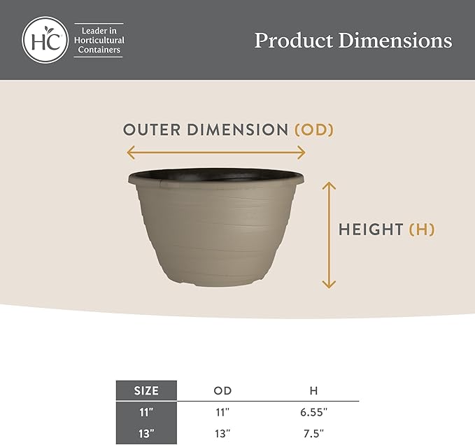 The HC Companies 13 Inch Wrapt Hanging Planters, Lightweight UV-Resistant Plastic Hanging Planters for Indoor & Outdoor Plants, 2-Pack Hanging Flower Pots for Garden, Patio & Home Decor, White TheHCCompanies